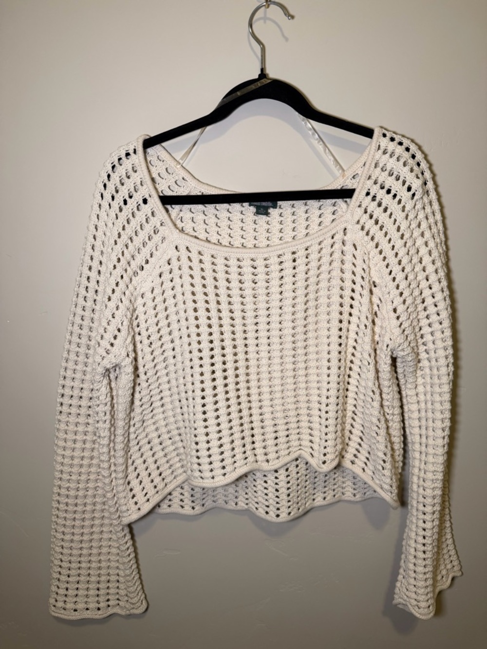 Open-Knit Cream Women’s Sweater